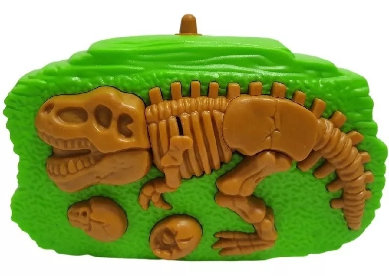 Carro Stunt 360° Cabeza Dinosaurio Y Radio Control De Fósil Verde-Amarillo.