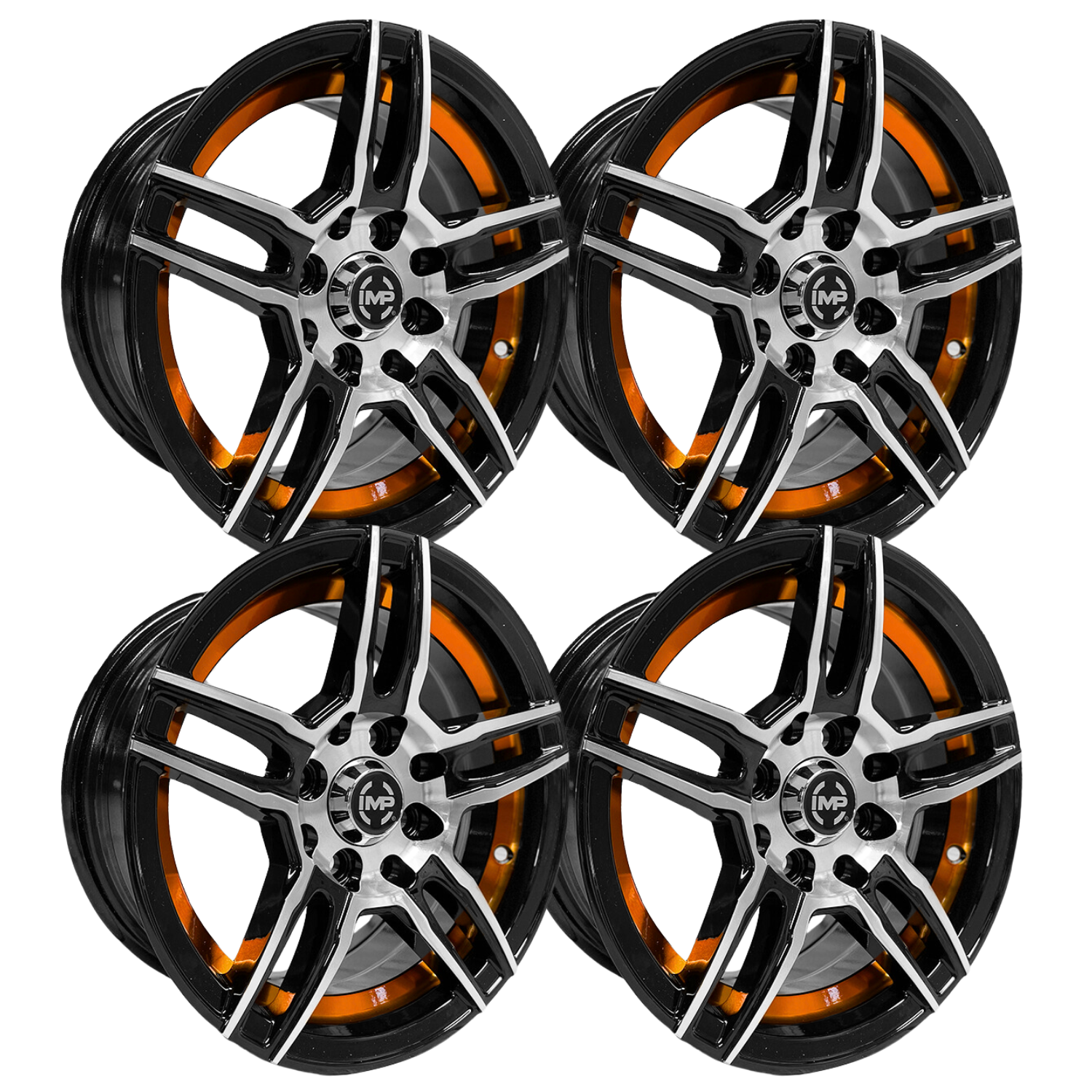 Paquete 4 Rines 13 8x100/114.3 Bmf Orange U Cut Matiz Tsuru