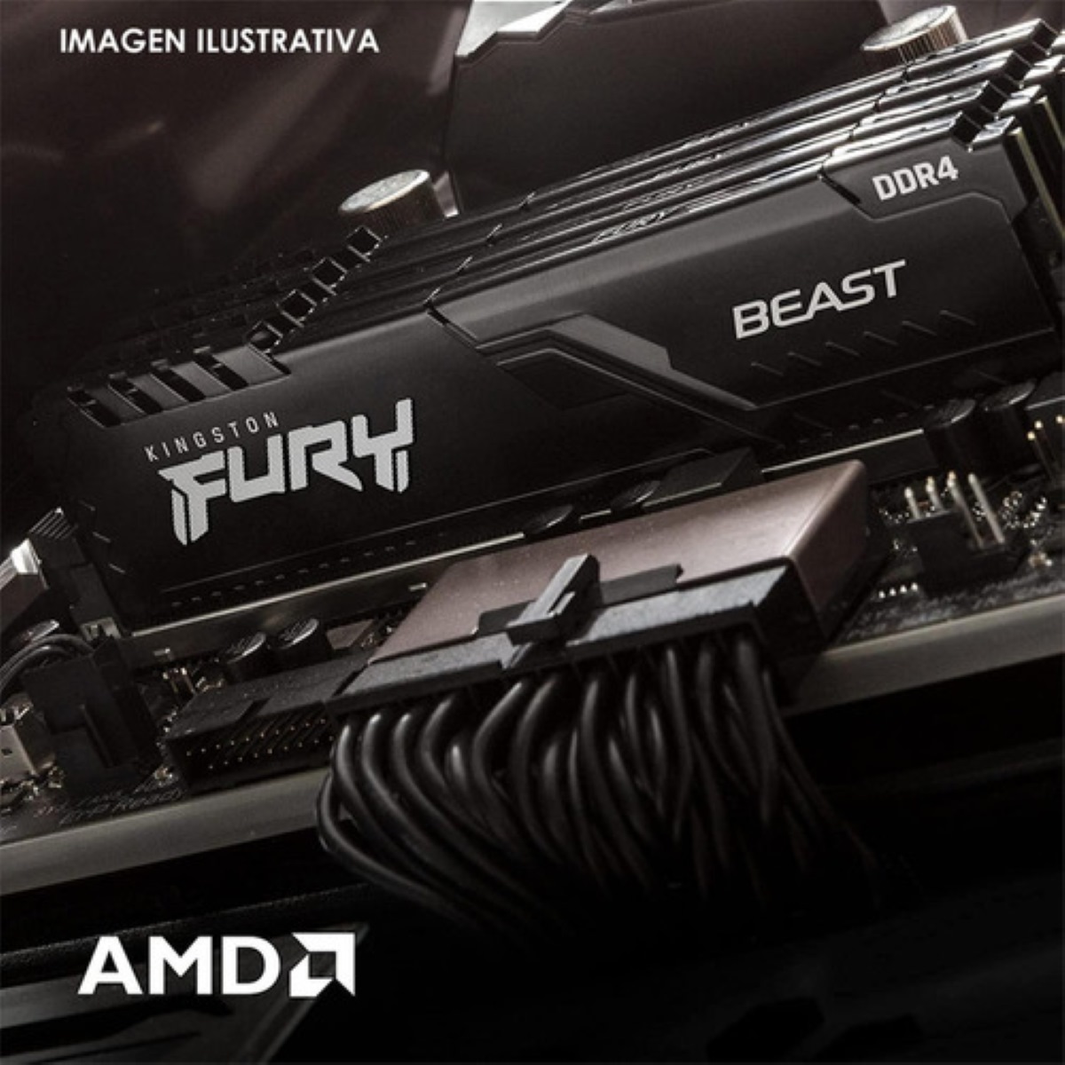 Memoria RAM gamer color negro 8GB