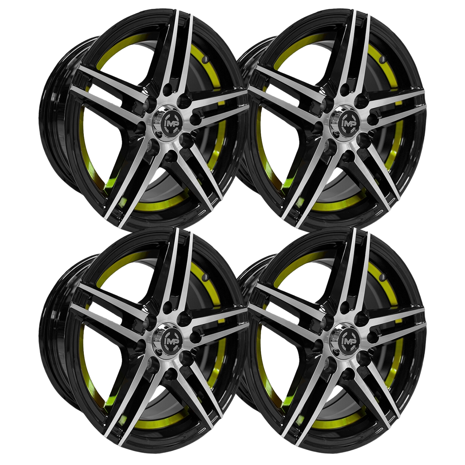 Paquete 4 Rines 13 8x100/114.3 Bmf Green U Cut Matiz Tsuru