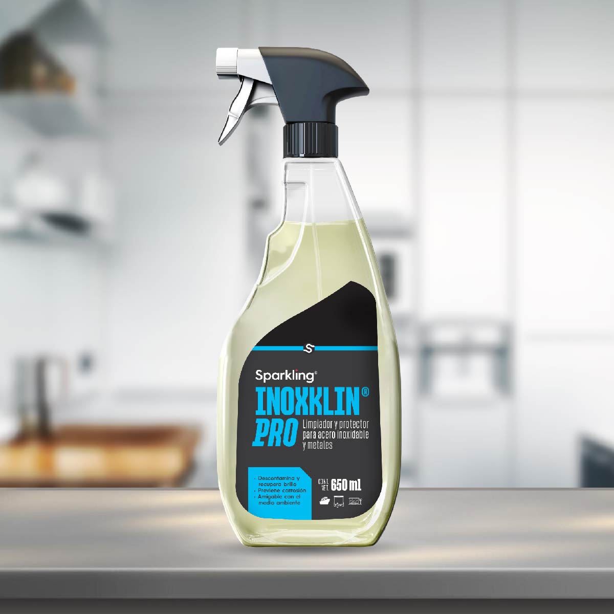 sparkling Aceite Anticorrosivo y Limpiador para aceros y metalales Inox Klin PRO 650ml.