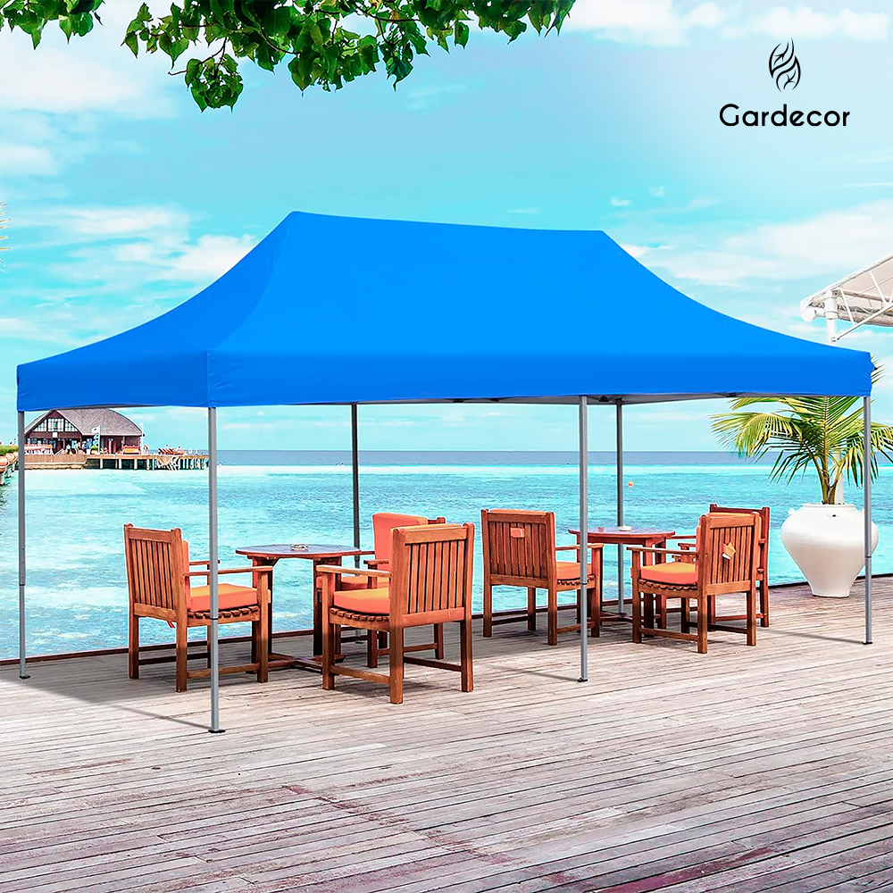 TOLDO TIPO CARPA PLEGABLE 3X6 COLOR AZUL GARDECOR.