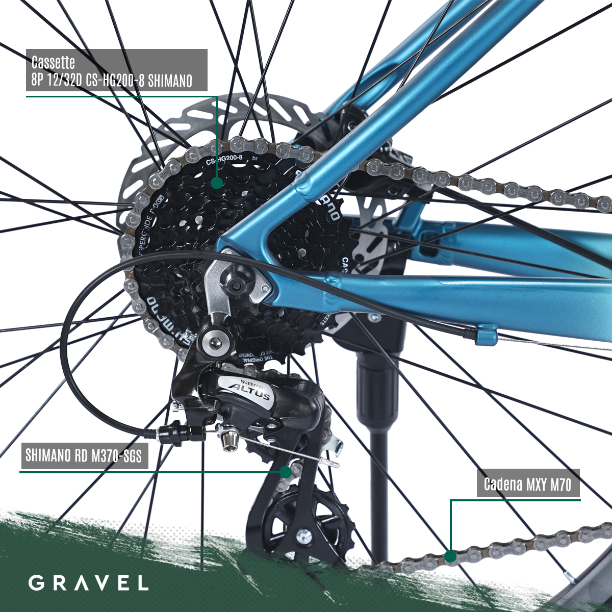 Bicicleta Gravel Andes Mtb De Montaña R29 24v Shimano Altus Color Azul Tamaño Del Cuadro 19