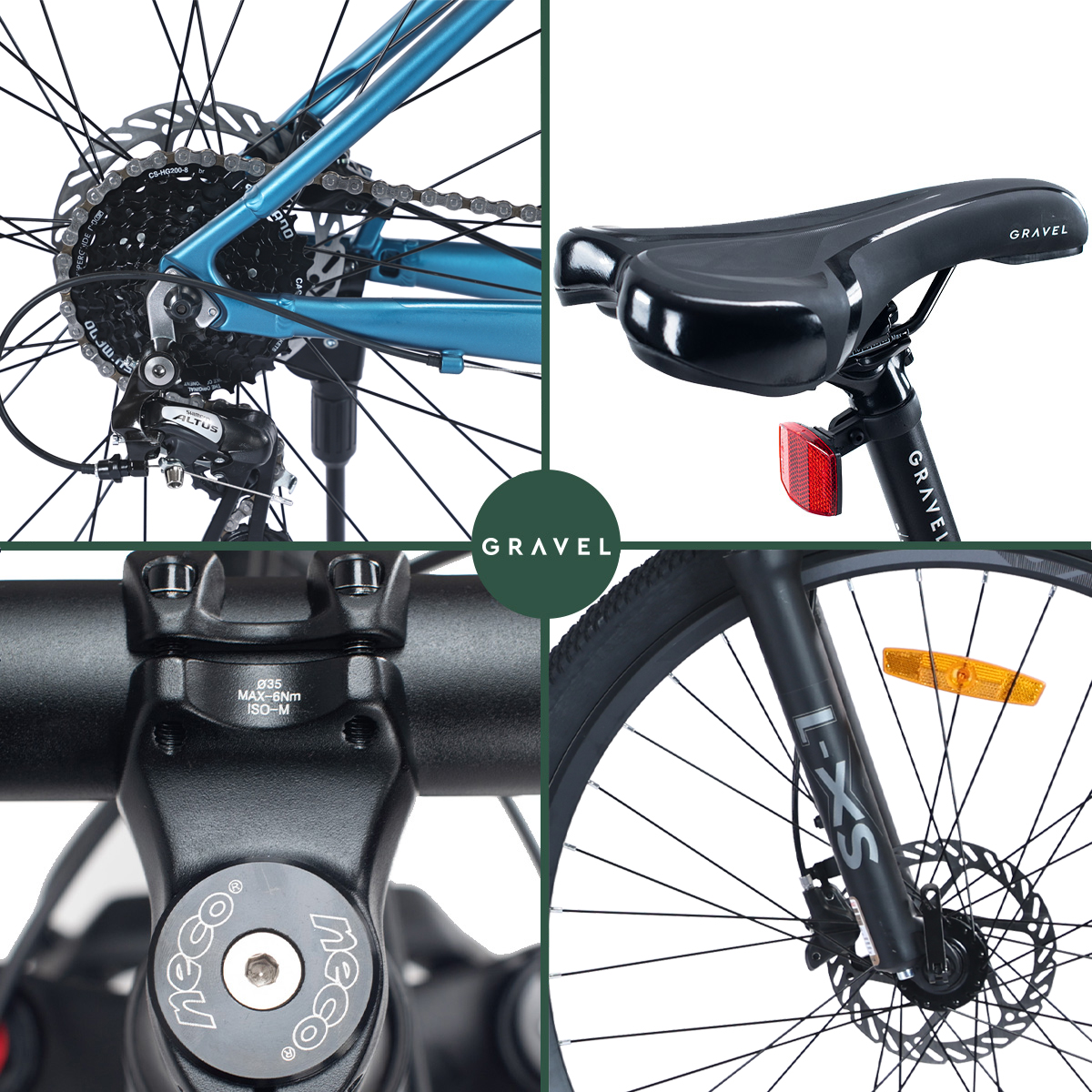 Bicicleta Gravel Andes Mtb De Montaña R29 24v Shimano Altus Color Azul Tamaño Del Cuadro 19