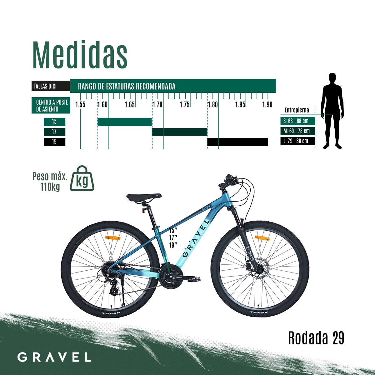 Bicicleta Gravel Andes Mtb De Montaña R29 24v Shimano Altus Color Azul Tamaño Del Cuadro 19
