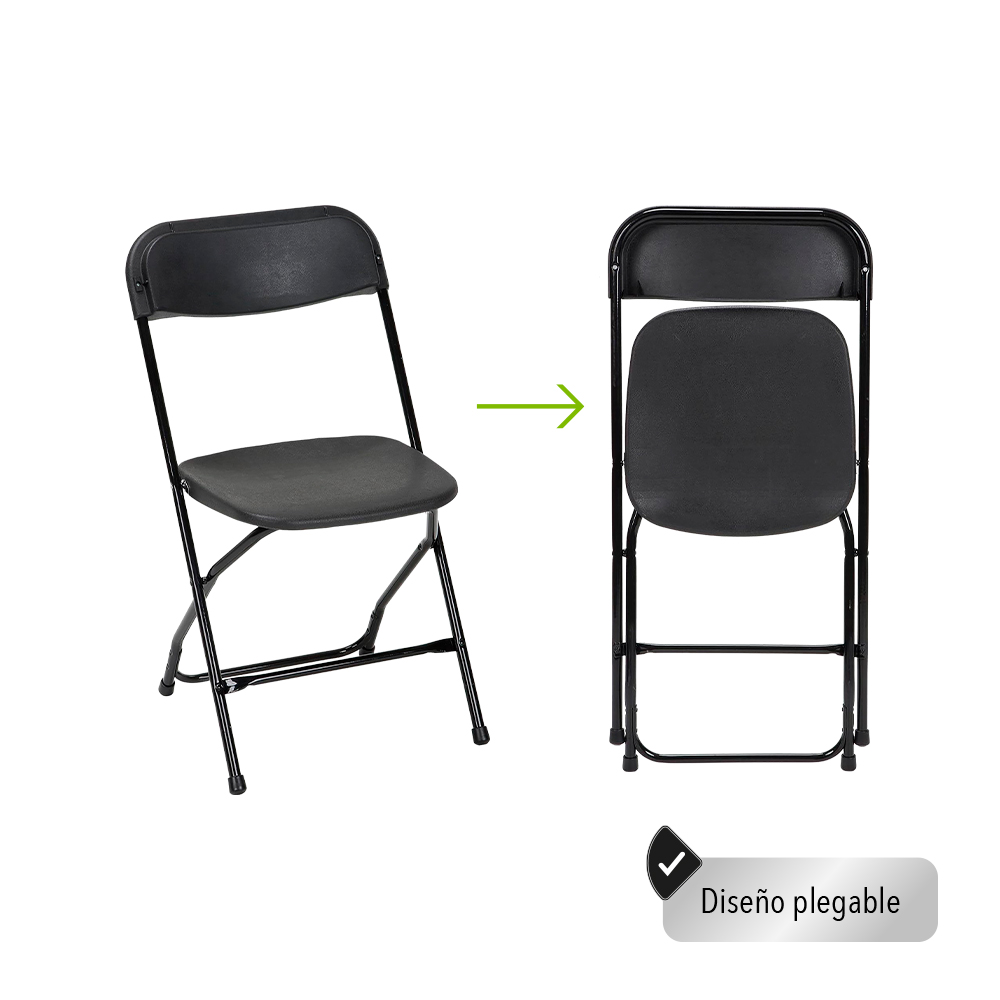SET DE 10 SILLAS PLEGABLES PARA EVENTOS COLOR NEGRO