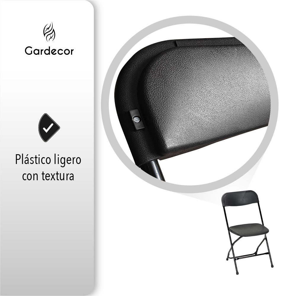 SET DE 10 SILLAS PLEGABLES PARA EVENTOS COLOR NEGRO
