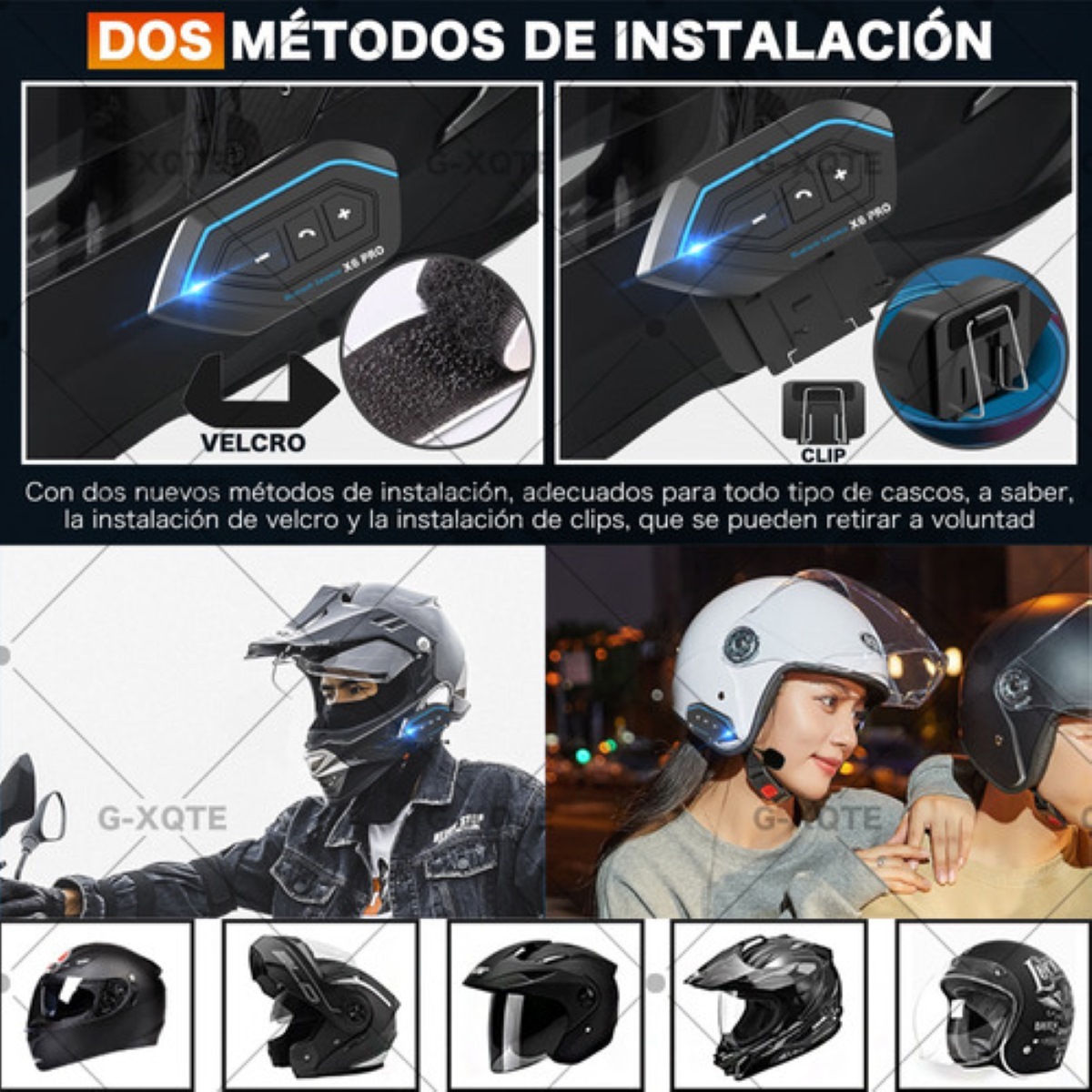 Audífonos Para Casco De Motos X6 Pro Bluetooth Impermeables