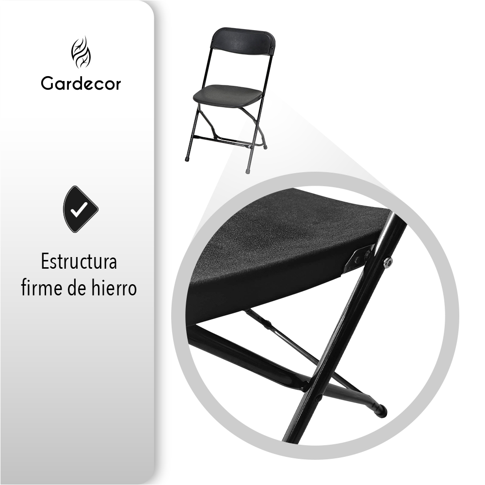 SET DE 10 SILLAS PLEGABLES PARA EVENTOS COLOR NEGRO