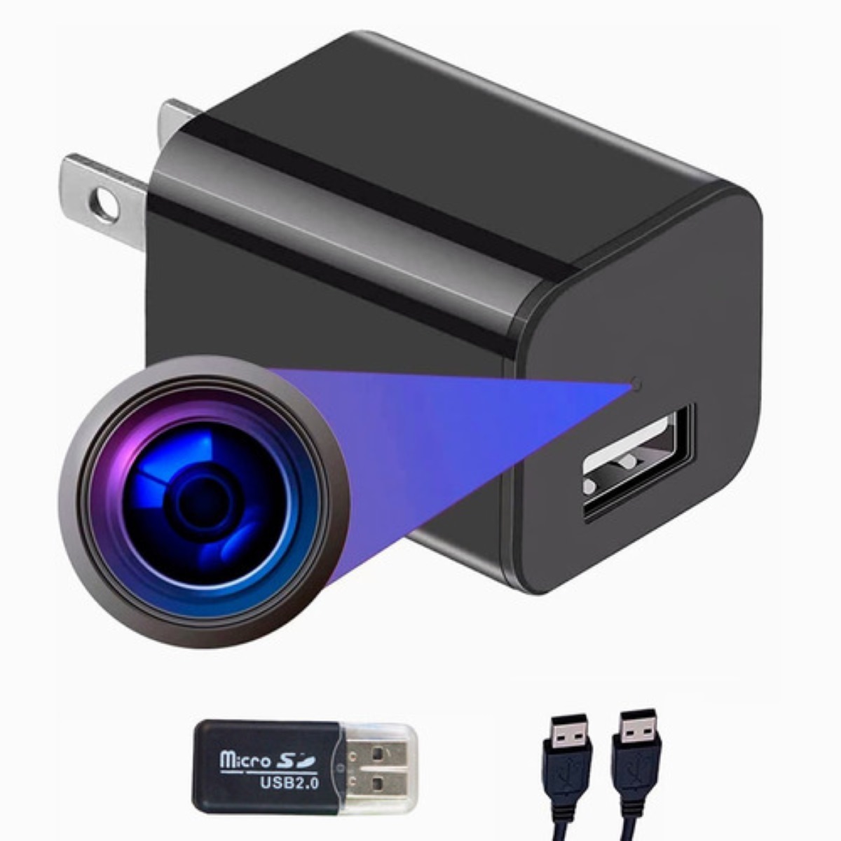 Cámara Espía Oculta En Cargador USB - Full HD 1080p, WiFi, Detección De Movimiento, App, Para Hogar U Oficina