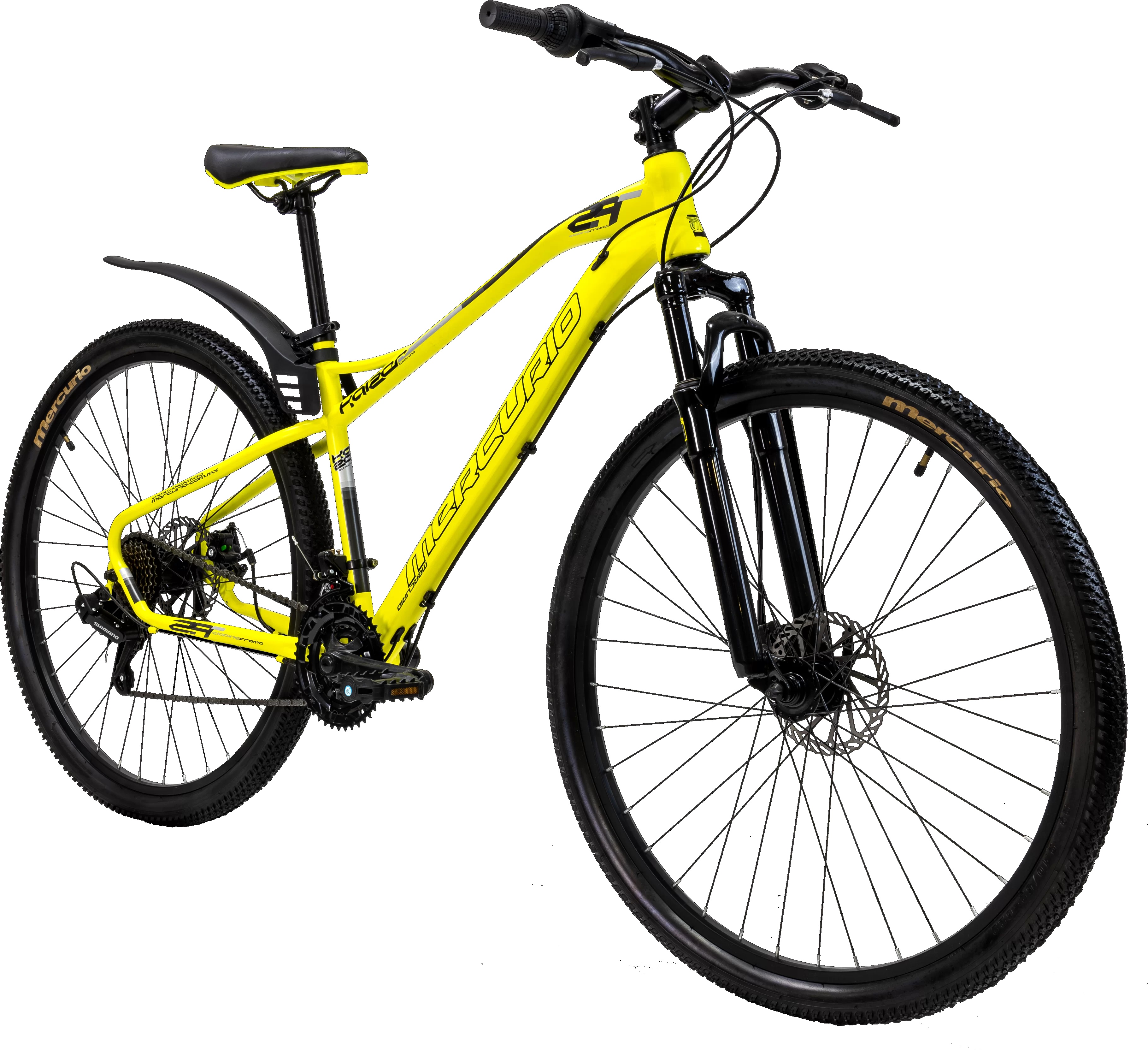 BICICLETA MERCURIO KAIZER MTB R29 21V SHIMANO DISCO AMARILLO ENDY16.