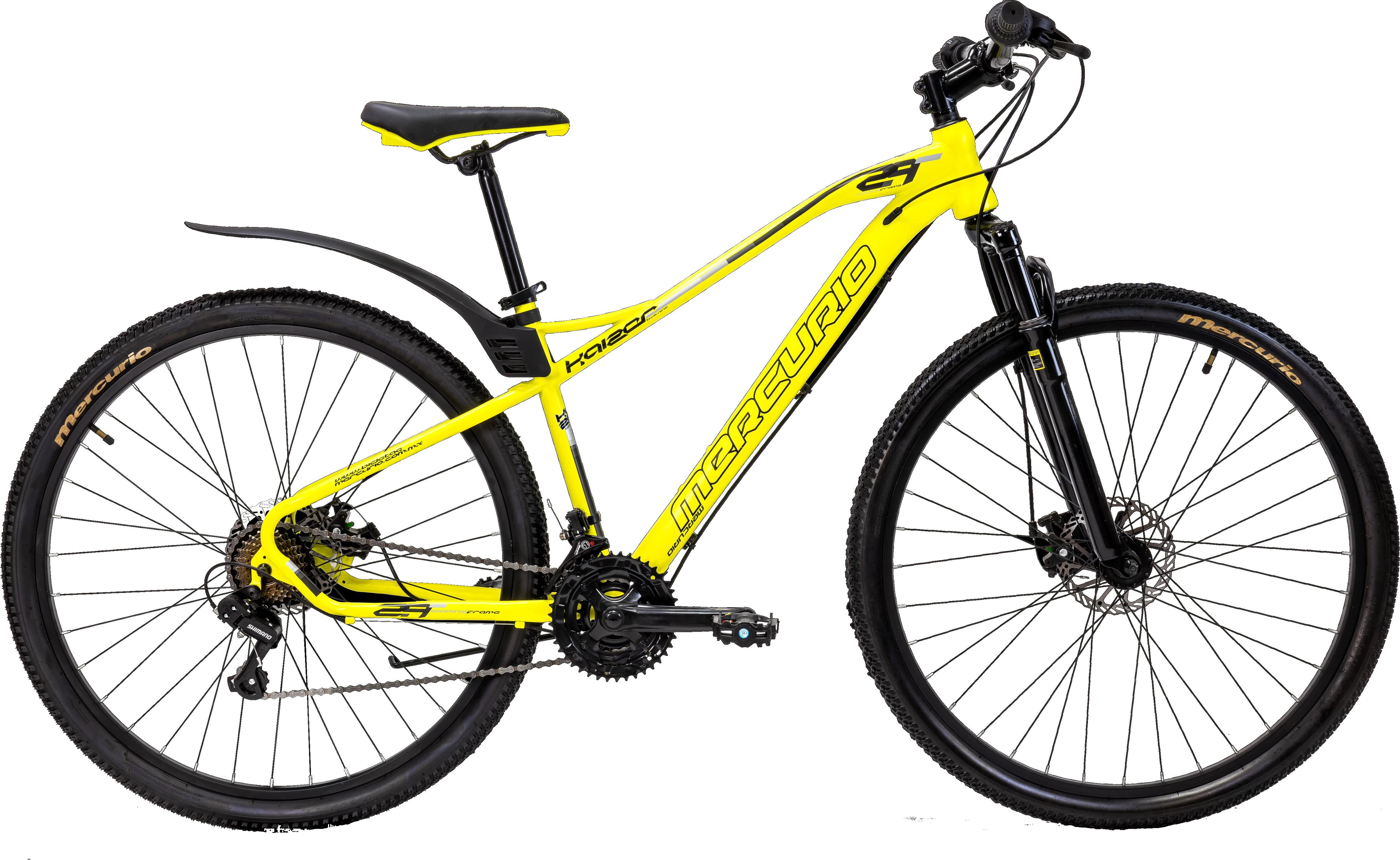 BICICLETA MERCURIO KAIZER MTB R29 21V SHIMANO DISCO AMARILLO ENDY16.