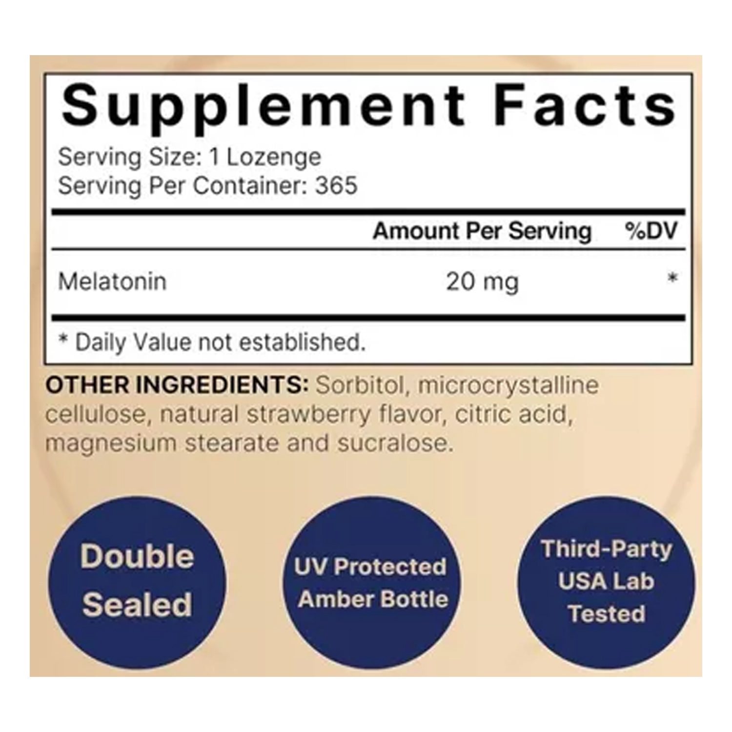 Melatonina 20mg Naturebell 365 Tabletas Fast Dissolve Sabor Fresa