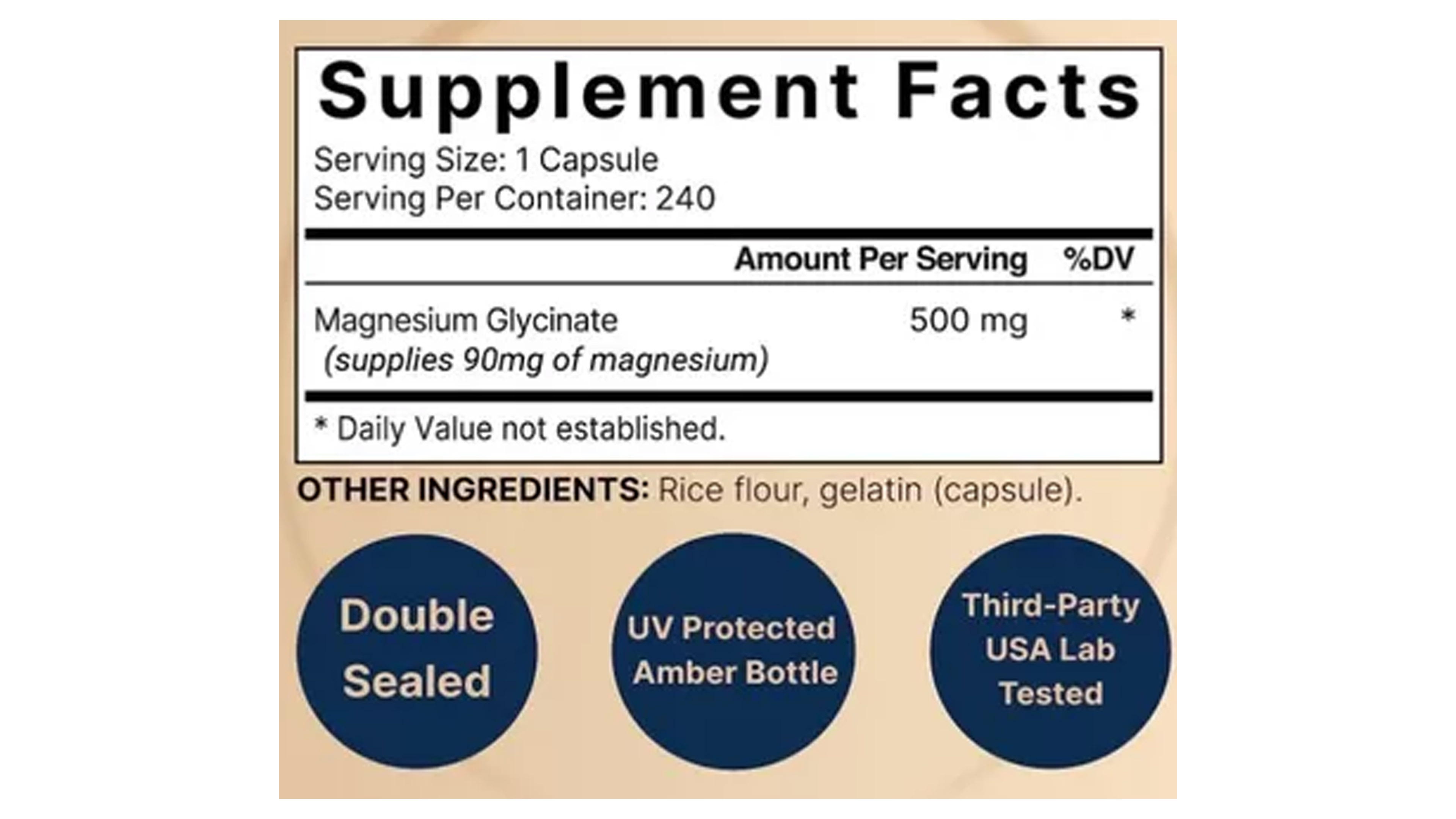 Glicinato De Magnesio 500mg Naturebell 240 Capsulas Super Absorción