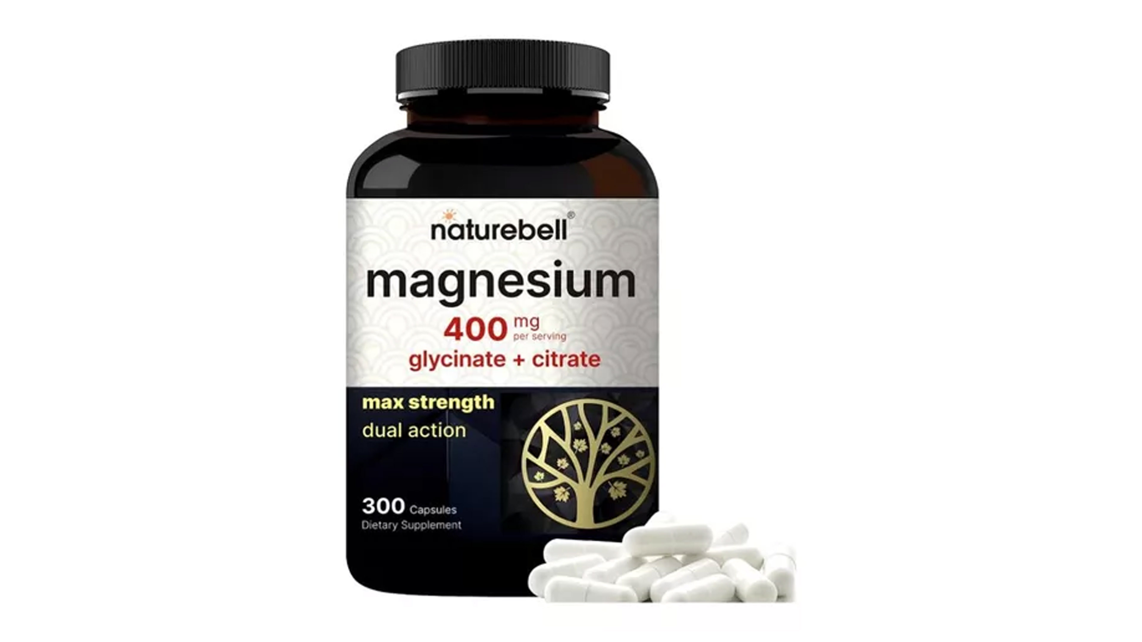 Glicinato + Citrato De Magnesio 400mg Naturebell 300 Capsulas