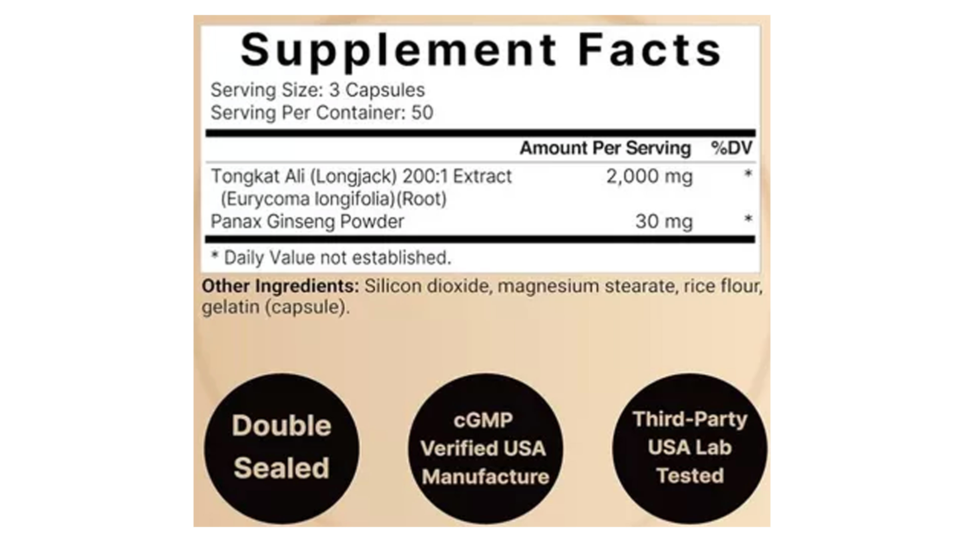 Longjack Tongkat Ali 2000mg Naturebell 120 Capsulas Energia