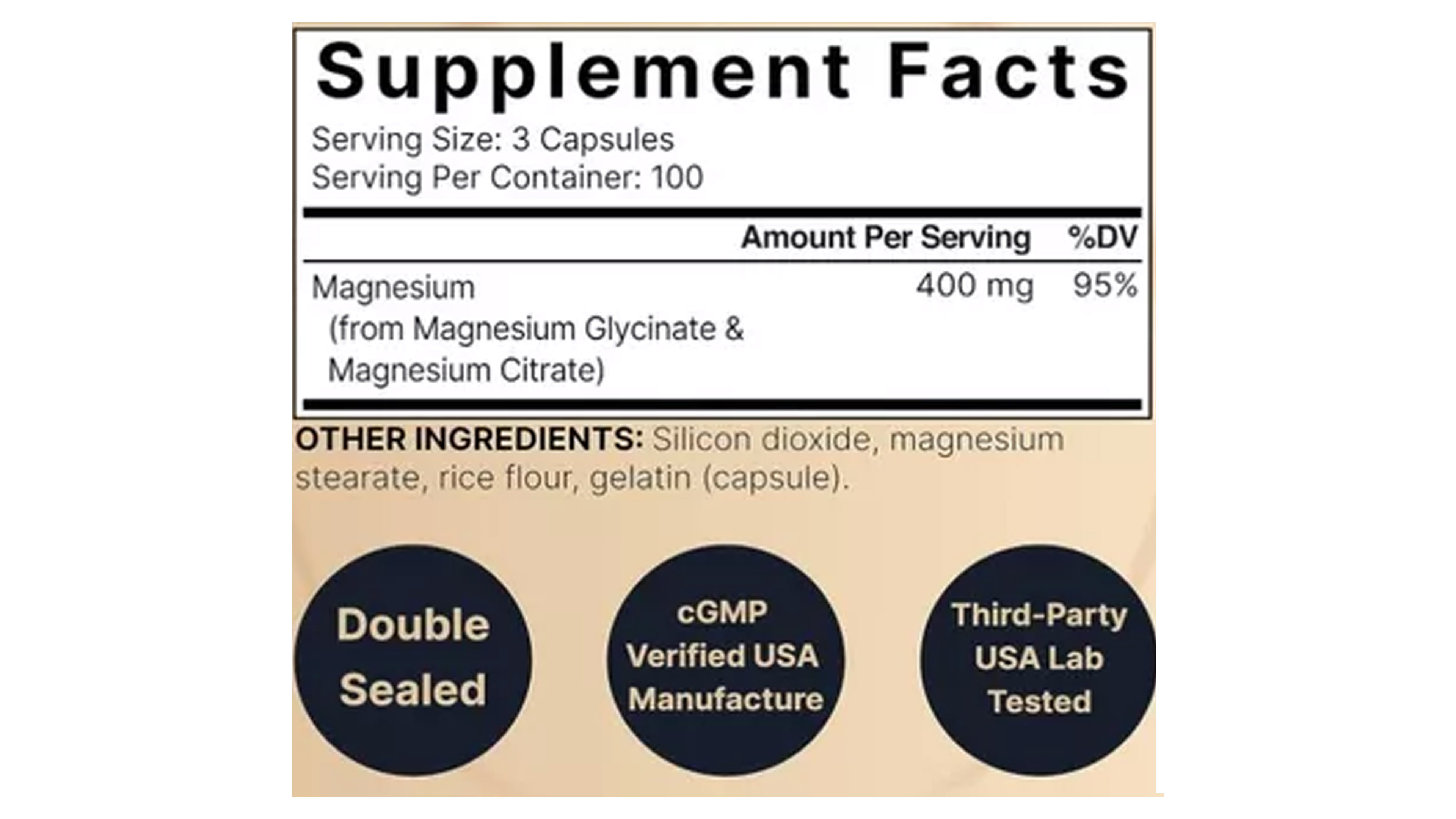 Glicinato + Citrato De Magnesio 400mg Naturebell 300 Capsulas