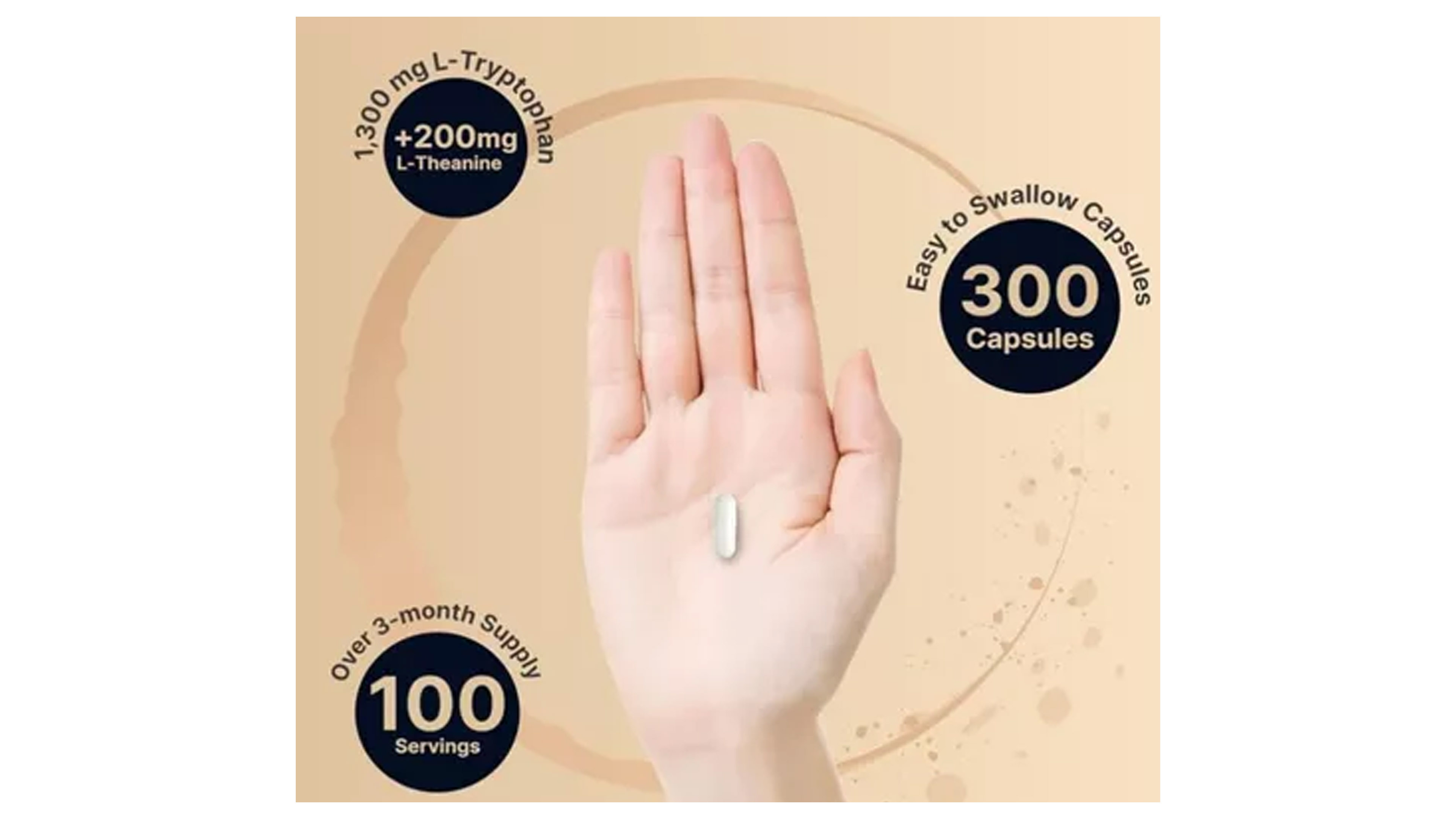 L-triptófano 1300mg Naturebell + L-theanine 200mg Con 300 Capsulas