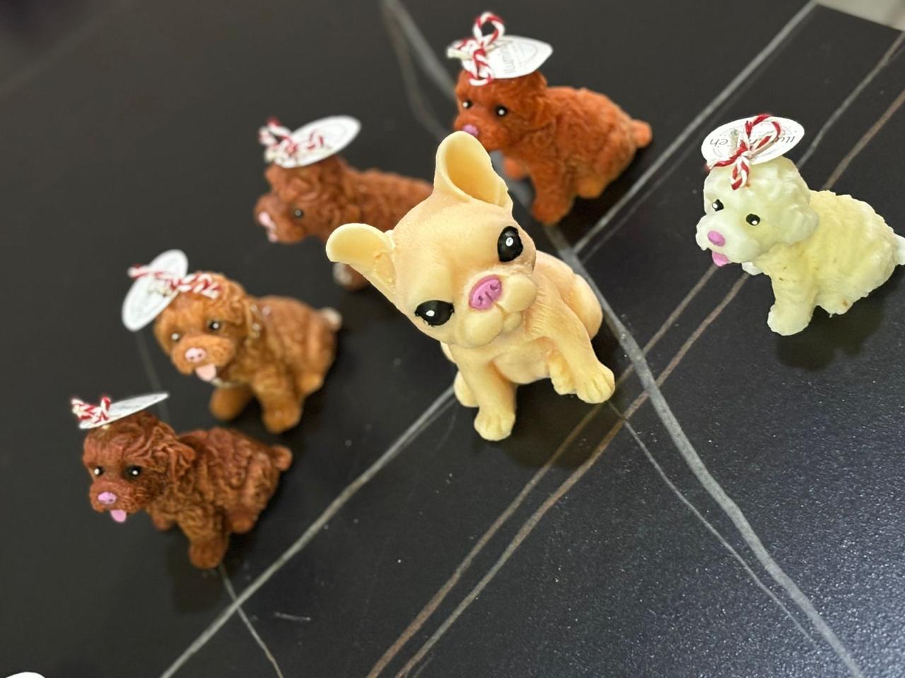 set de 6 velas aromáticas en forma de perro 