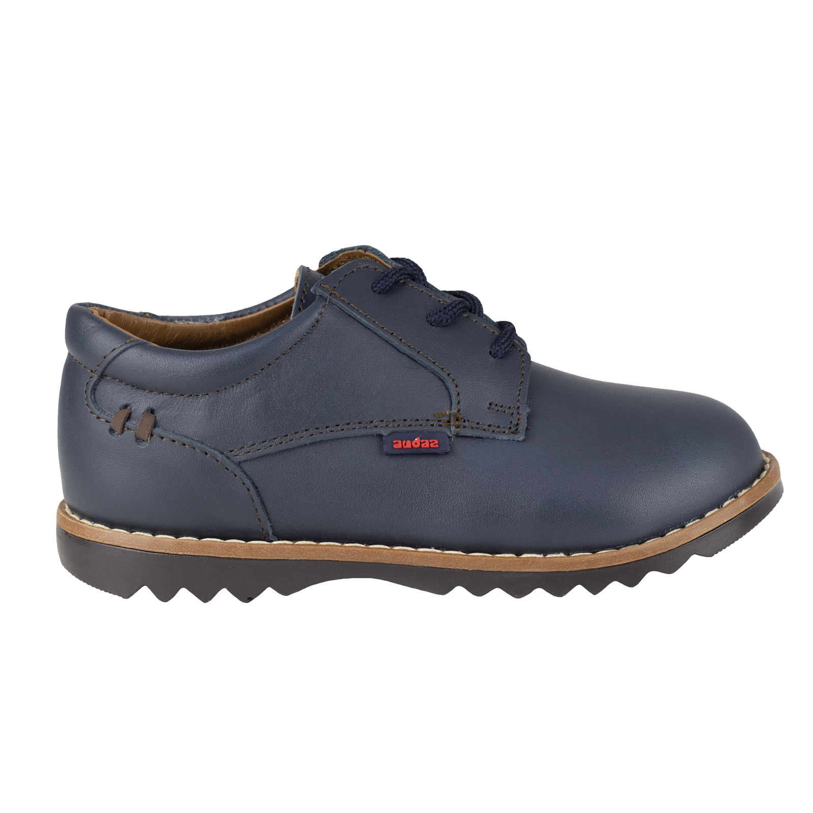 Zapato De Vestir Para Niño Audaz 181912-E Piel Azul Cómodos.