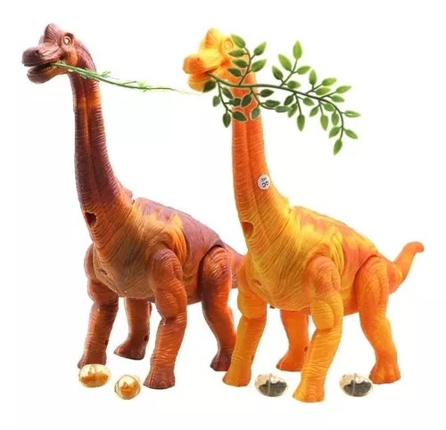 Dinosaurios Naranja Juguete Con Luz, Sonido Y Huevos Cuello Largo .
