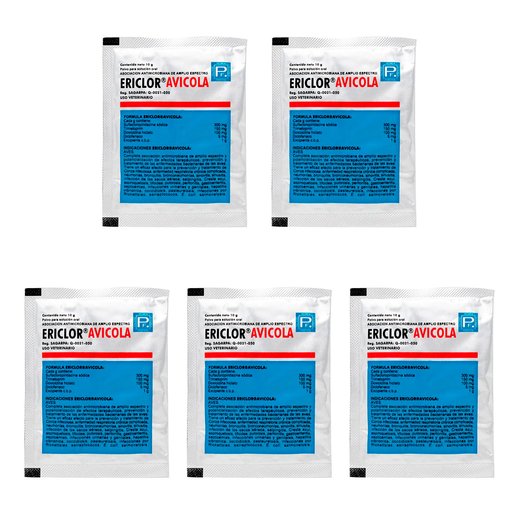 ERICLOR AVICOLA SOBRE 10 GRS (5 PIEZAS)