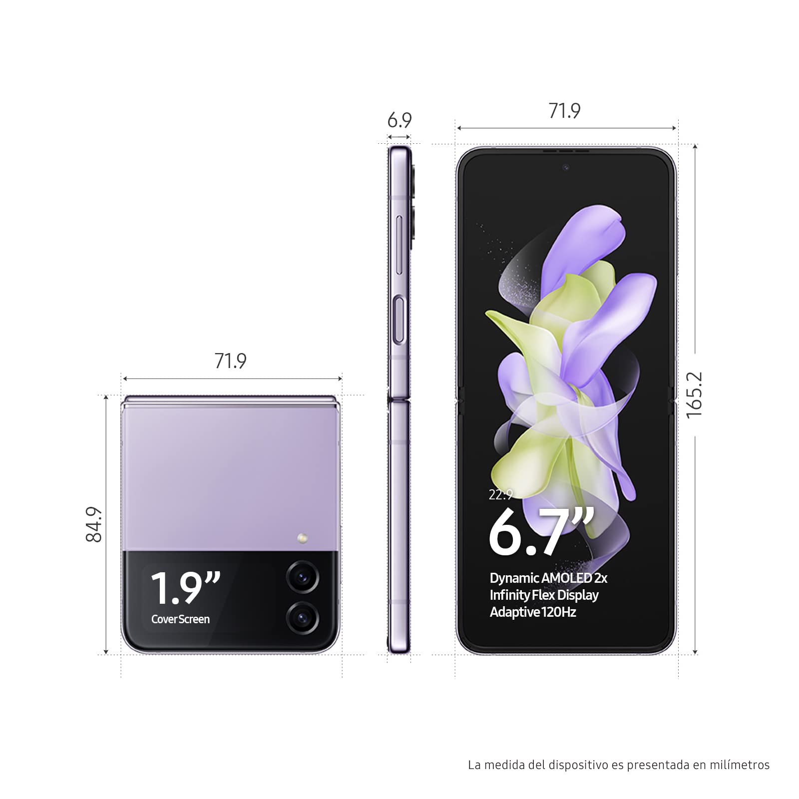 Samsung Galaxy Z FLIP 4 5G 256GB Morado Reacondicionado .