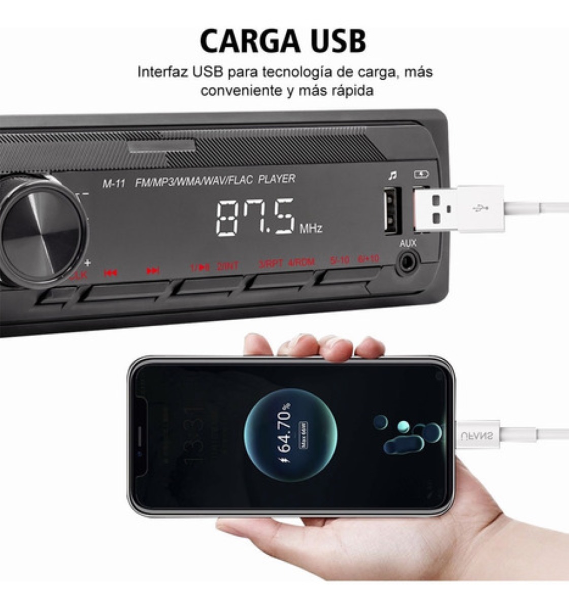 Autoestéreos Bluetooth Mp3 Radio Manos Libres Fm Aux Usb Sd