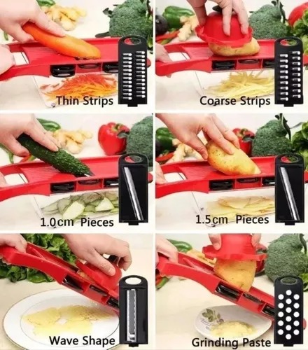 Cortador Rayador Frutas Y Verduras Manual One Steep Nicer Rojo.