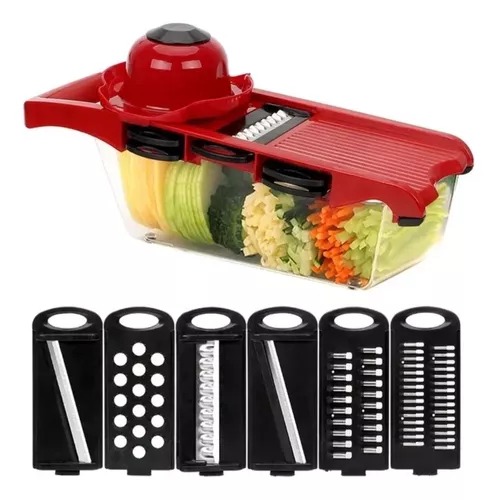 Cortador Rayador Frutas Y Verduras Manual One Steep Nicer Rojo.