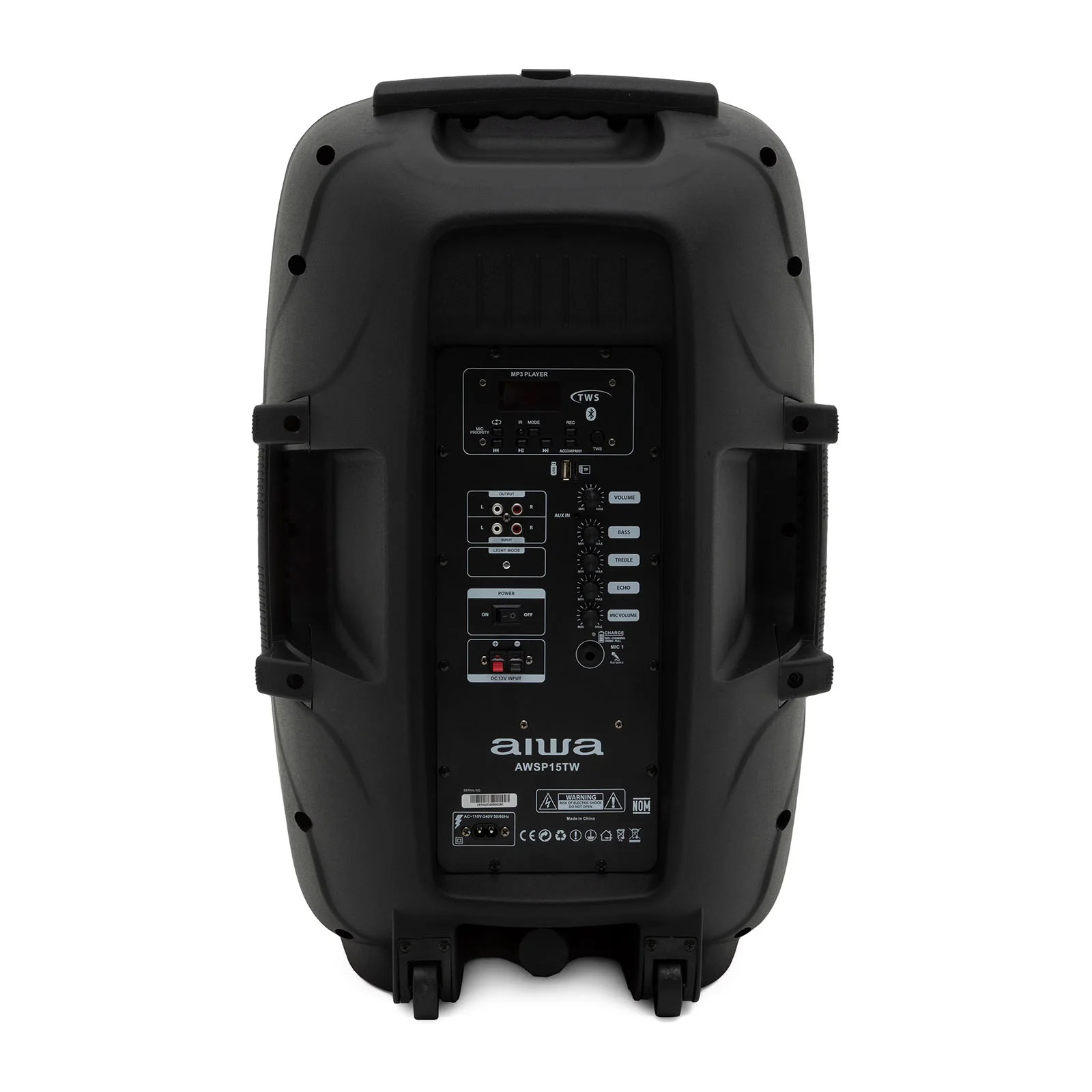 Bafle 15 Pulgadas Aiwa 1000W con Micrófono y Tripié AWSP15TW