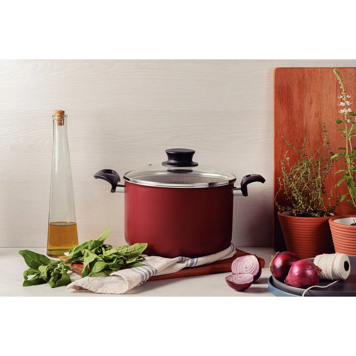 OLLA ALTA TRAMONTINA 28530/728 PARIS 28CM 11,8 L ROJO ENDY3.