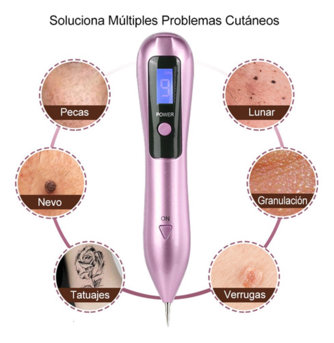 "Herramienta Para Quitar Verrugas Cauterizadora Rosado ".