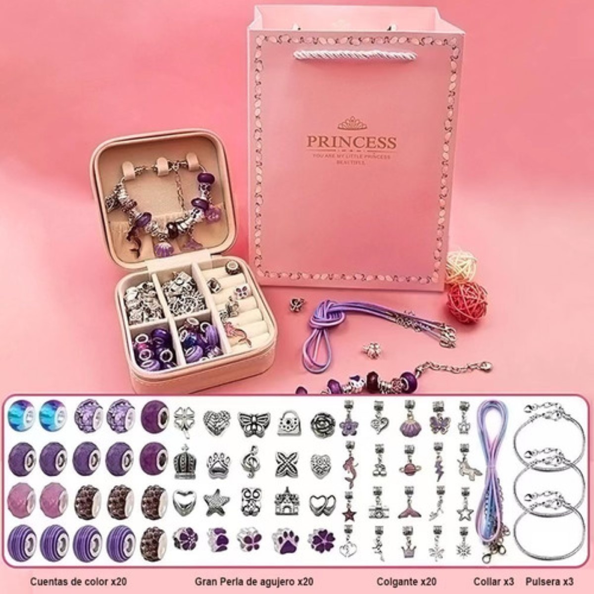 "Kit Para Hacer Pulseras, Suministros Para Hacer Joyas Violeta "