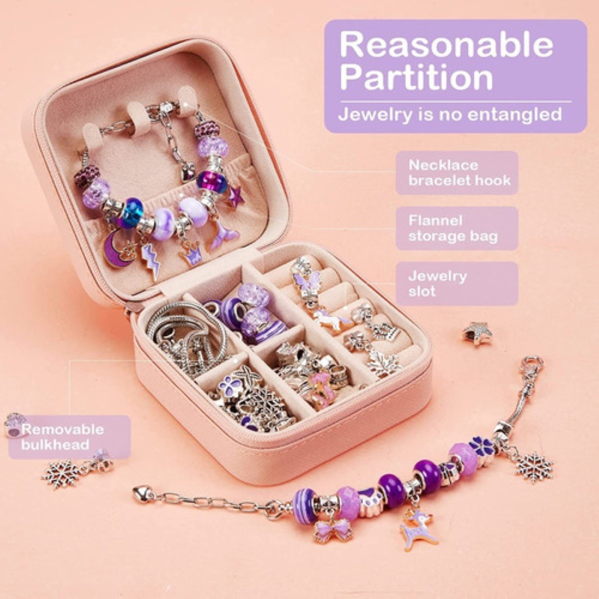 "Kit Para Hacer Pulseras, Suministros Para Hacer Joyas Violeta "