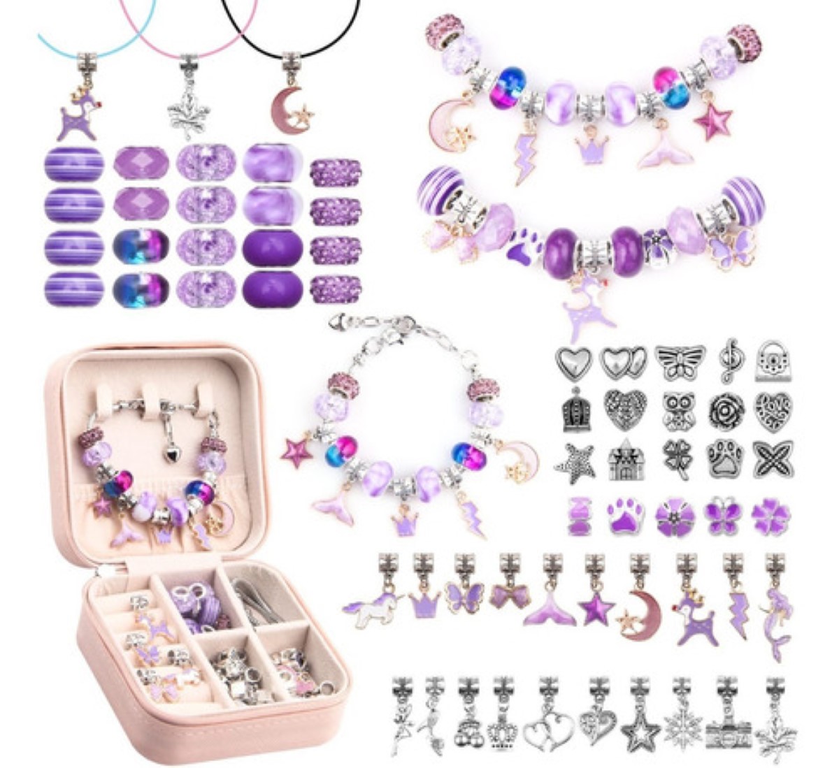 "Kit Para Hacer Pulseras, Suministros Para Hacer Joyas Violeta "