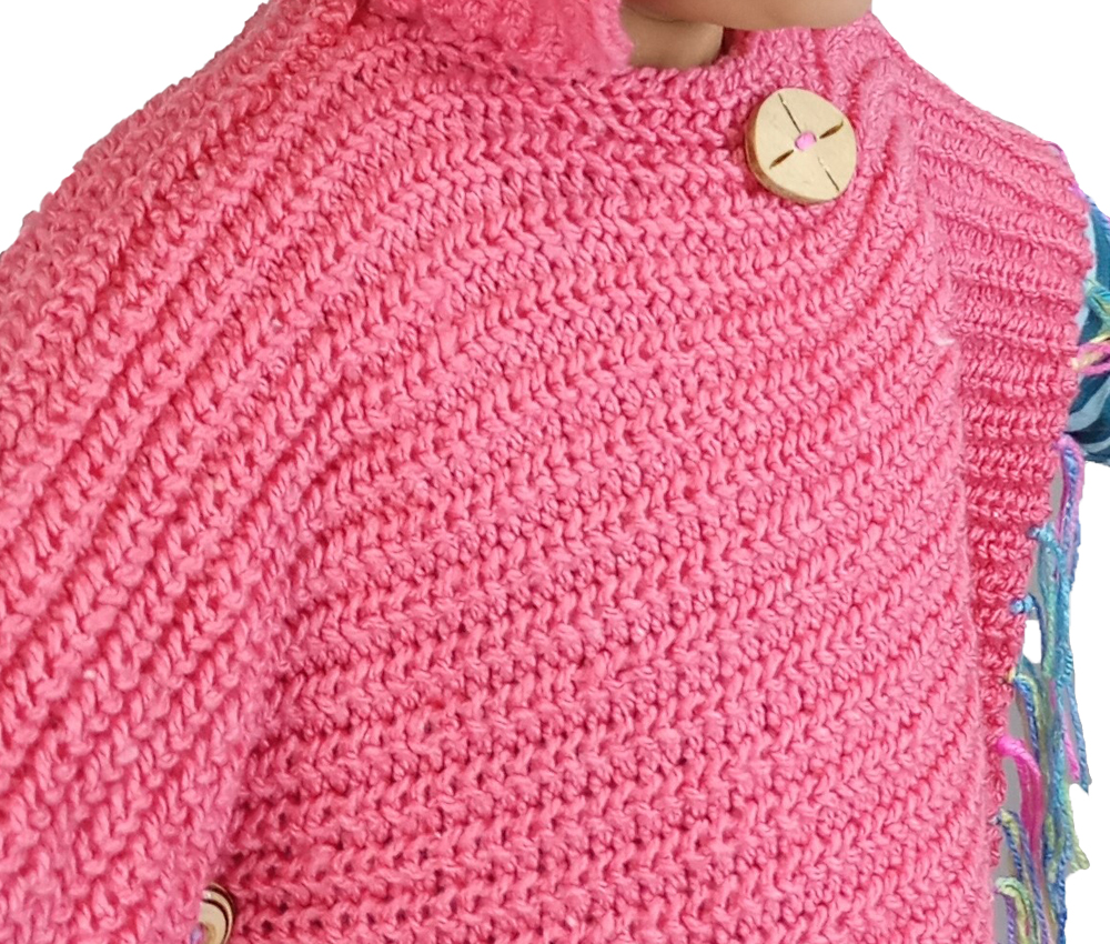 Capa Gabán Abrigo con gorro Unicornio para niña color rosa