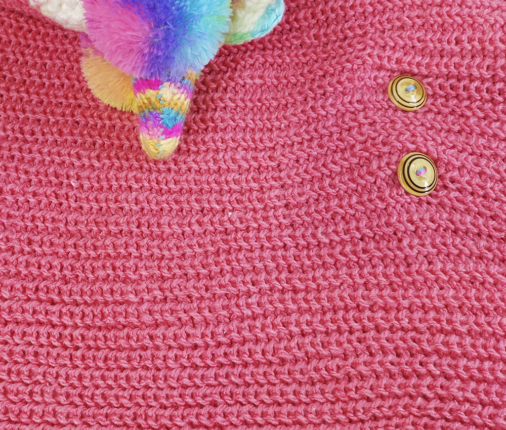 Capa Gabán Abrigo con gorro Unicornio para niña color rosa