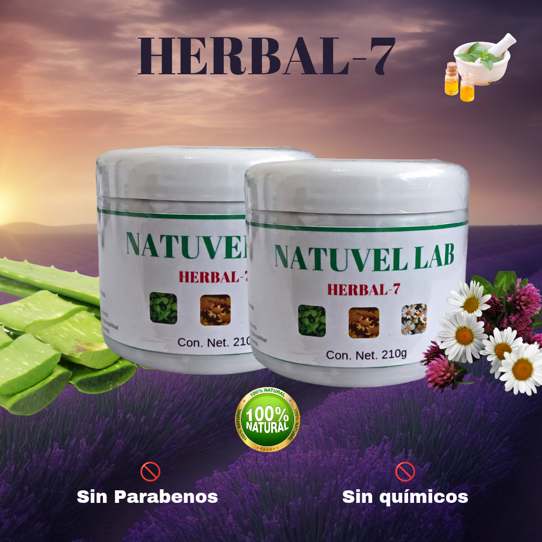 Herbal-7 Crema  Corporal Aux. En Dolor Muscular Natuvel 210g
