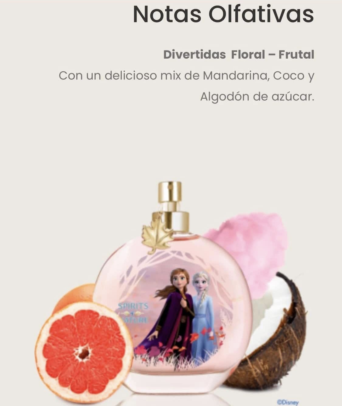 FROZEN II SPIRIT PERFUME/ FRAGANCIA INFANTIL PERFUME PARA NIÑA EXCELENTE AROMA CON DIVERTIDAS NOTAS DE MANDARINA ALGODÓN DE AZÚCAR Y COCO
