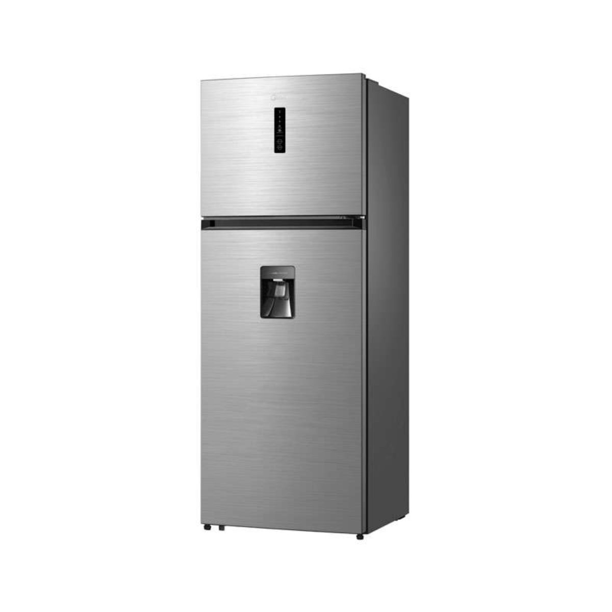 Refrigerador 17 pies top mount con despachador acero inox midea.