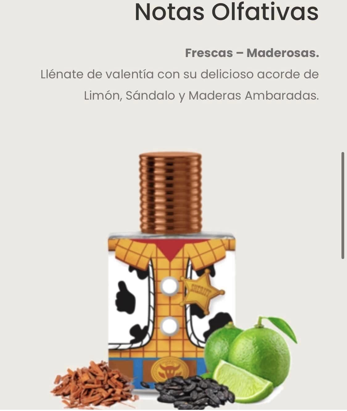 WOODY TOY STORY FRAGANCIA INFANTIL PERFUME INFANTIL DISNEY EL PREFERIDO DE LOS NIÑOS