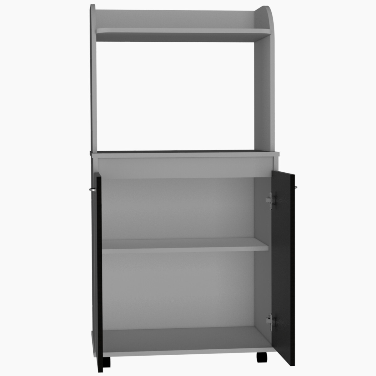 MODULO ALACENA ARMABLE CON TRES ENTREPAÑOS DOS PUERTAS Y ESPACIO PARA HORNO DE MICROONDAS MODELO BAJO ELICA