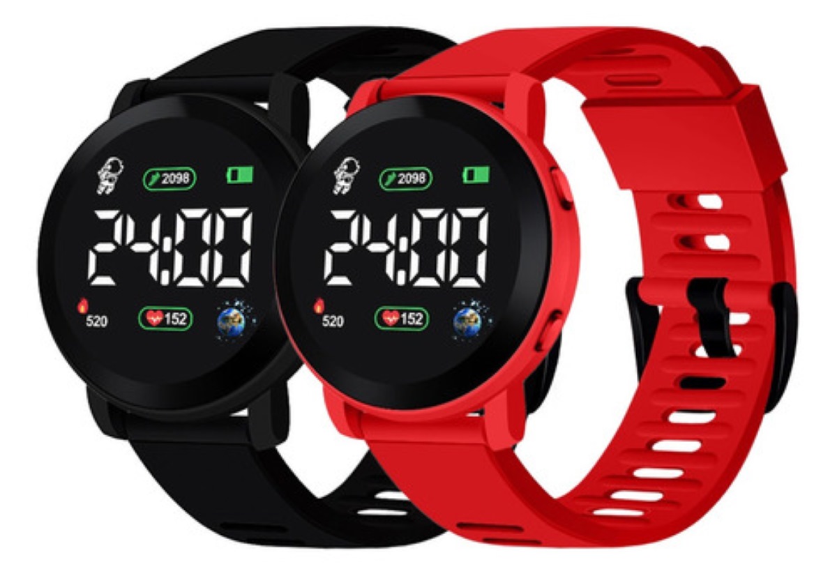 2pcs Reloj Led Digital Touch Niños Niñas Regalo Personajes Rojo/Negro