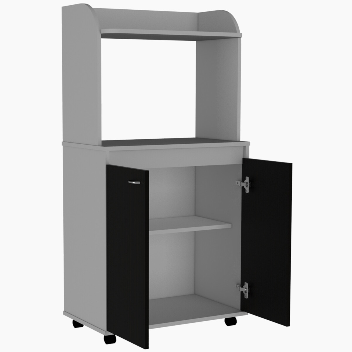 MODULO ALACENA ARMABLE CON TRES ENTREPAÑOS DOS PUERTAS Y ESPACIO PARA HORNO DE MICROONDAS MODELO BAJO ELICA