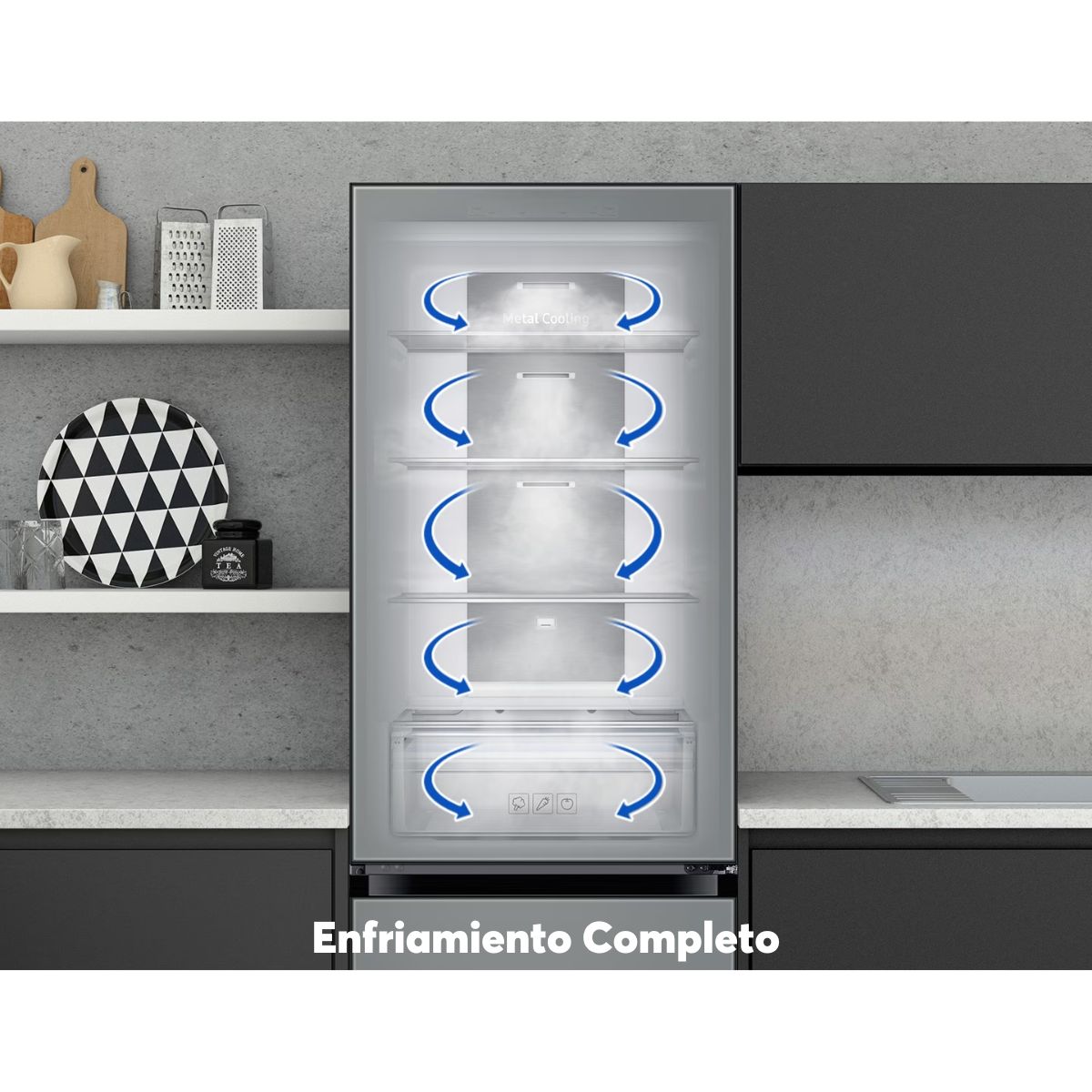 Refrigerador boton mount 12" silver panel vainilla (rb33a3070ap/em/ra-b23duu18gg) samsung. f-rb33a323ub18.