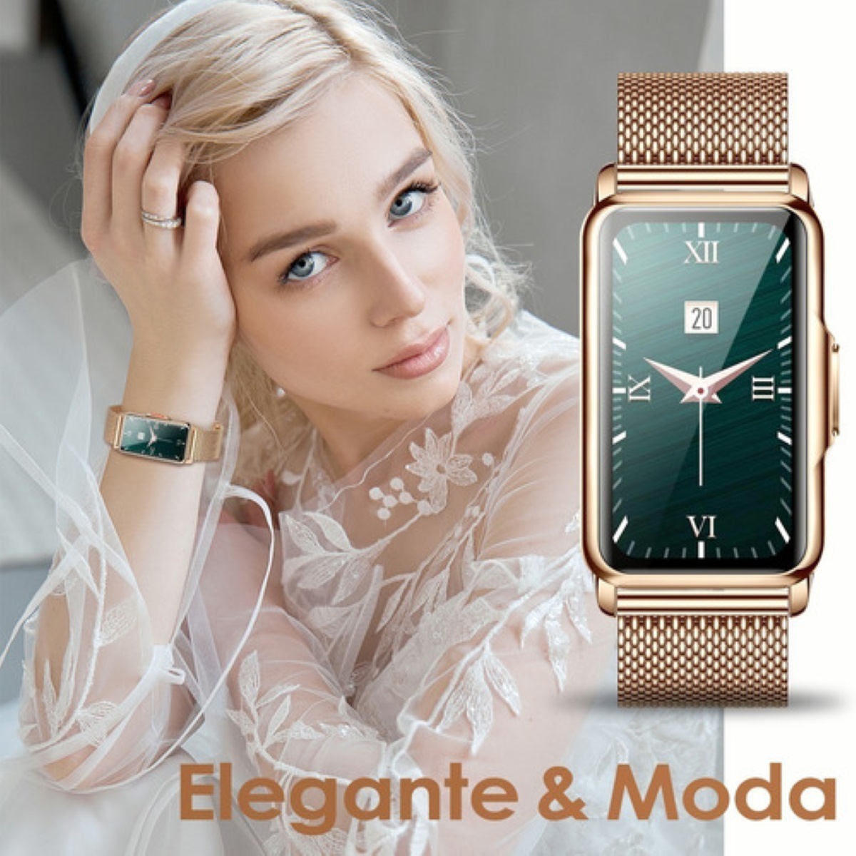 Smartwatch Para Mujer Reloj Inteligente Smart Band Bluetooth Dorado