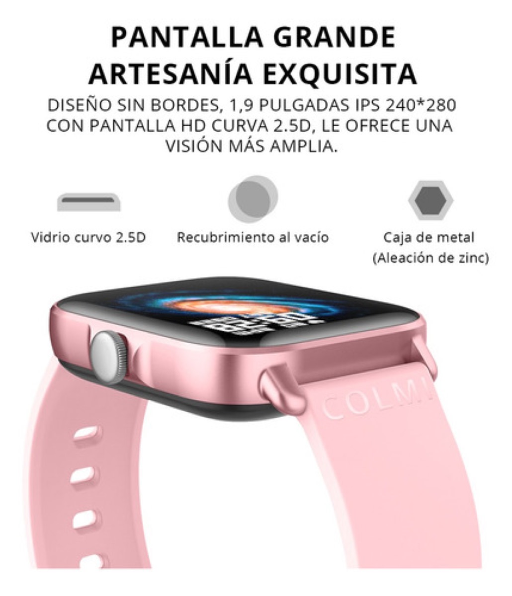 Smartwatch Reloj Inteligente Bluetooth Llamada Rosa