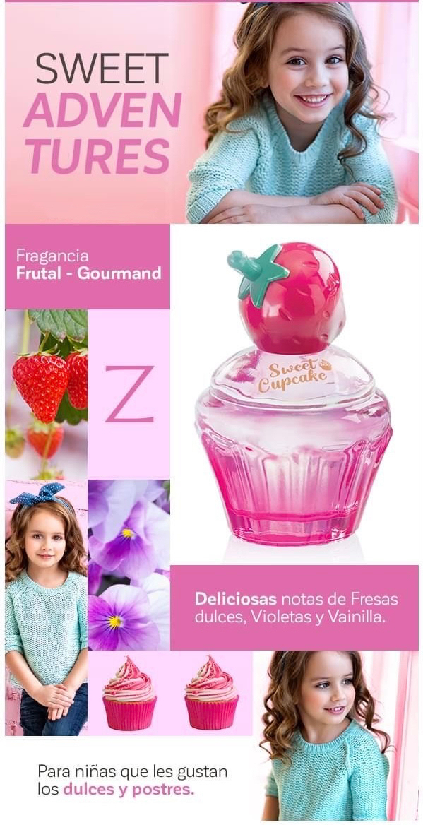 SWEET CUPCAKE PERFUME PARA NIÑA FRAGANCIA INFANTIL HERMOSO ENVASE PARA EL TOCADOR EL PREFERIDO DE LAS NIÑAS Y ADOLESCENTES