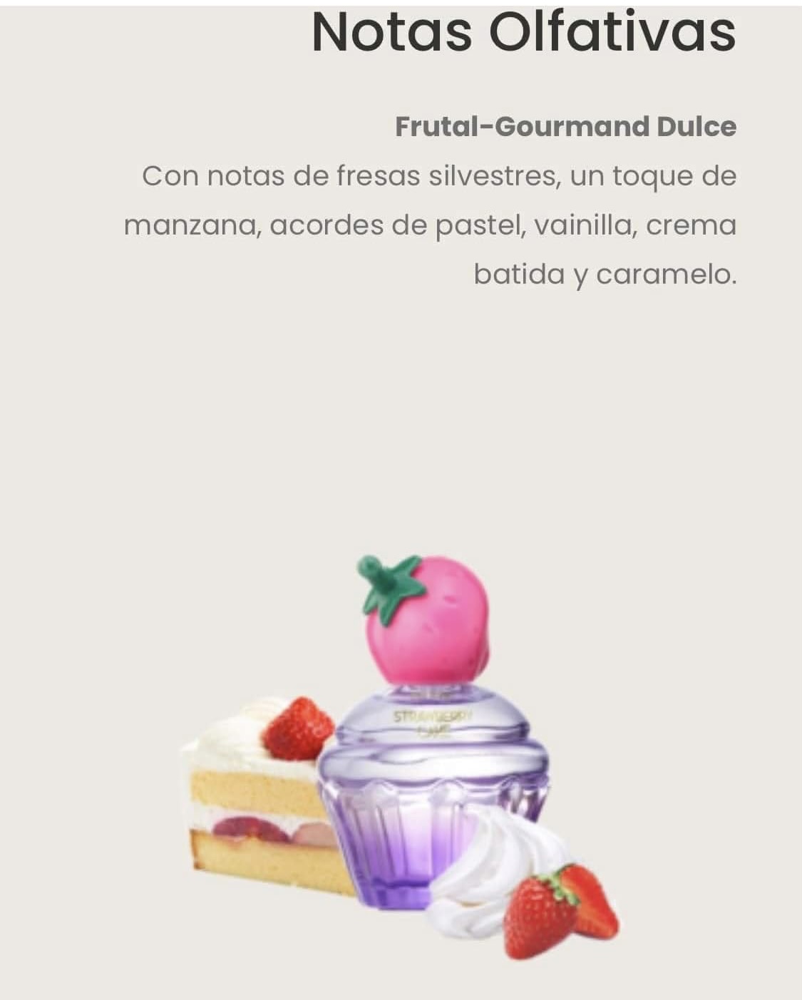 STRAWBERRY CAKE PERFUME PARA NIÑAS Y ADOLESCENTES AROMA DURADERO EXCELENTE PARA ADORNAR SU TOCADOR